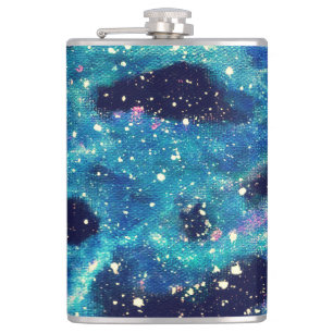 Teal Nebula Hip Flask