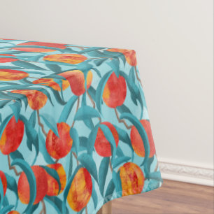 Teal Nectarines Tablecloth