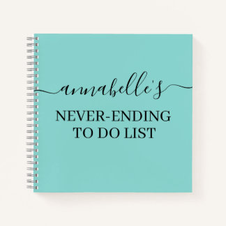 Teal Never Ending To Do List Notebook