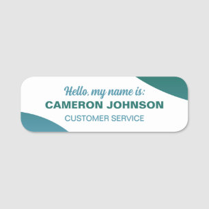 Teal No Logo Employee Name & Title Tag