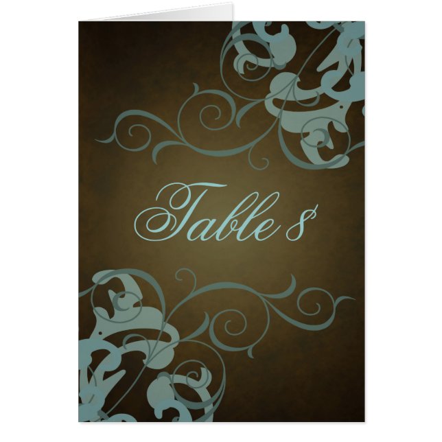 Teal noble et carte Brown de Tableau de rouleau (Devant)