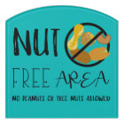Teal Nut Free Area No Nuts Symbol Typography