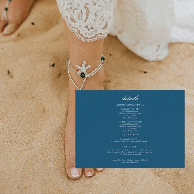 Teal Ocean Breeze Wedding Details Enclosure Invitation (Creator Uploaded)