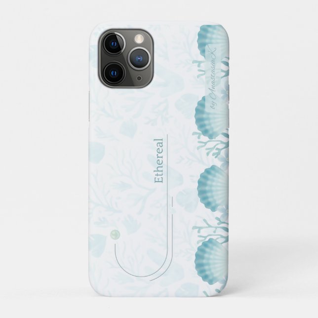 Teal Oceanic Pearls Personalised  Case-Mate iPhone Case (Back)