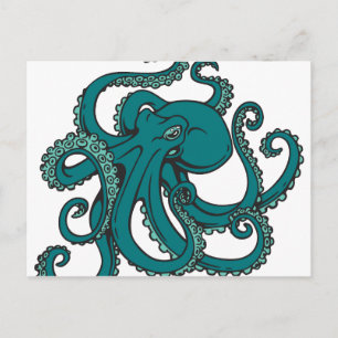 Teal Octopus Postcard