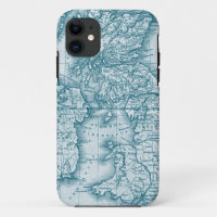 Teal Old World Antique Map iphone 5 Case
