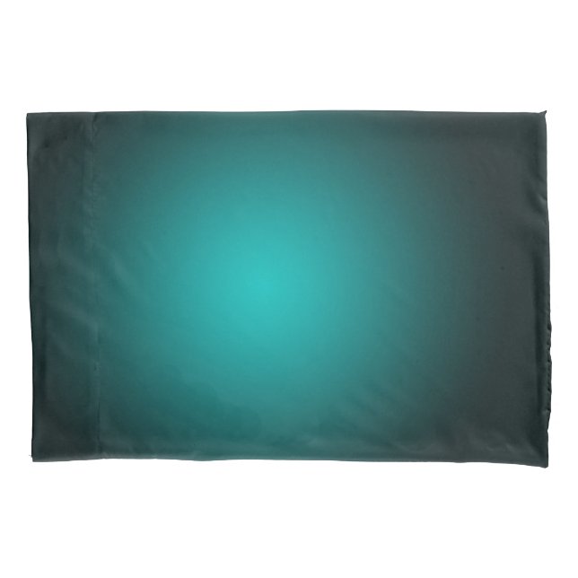 Teal Ombre Green Gradient Modern Minimalist Pillowcase (Front)