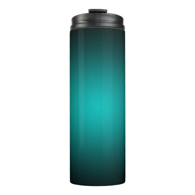 Teal Ombre Green Gradient Modern Minimalist Thermal Tumbler (Front)