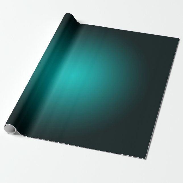 Teal Ombre Green Gradient Modern Minimalist Wrapping Paper (Unrolled)