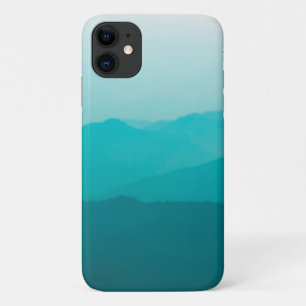 Teal ombré mountains iPhone 11 case