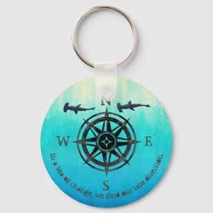 Teal Ombre Sea Keychain