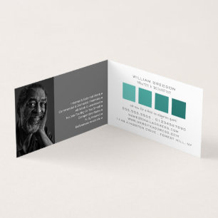 Teal Ombre Squares, Painter & Decorator Photo Business Card
