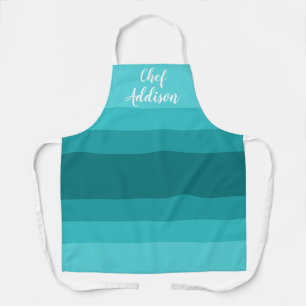 Teal Ombre Stiped Custom Apron