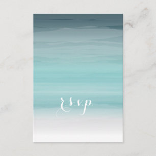 Teal Ombré Wedding RSVP Card