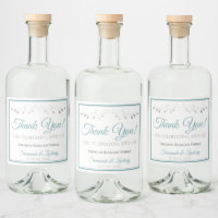 Teal on White Simple Elegant Wedding Thank You