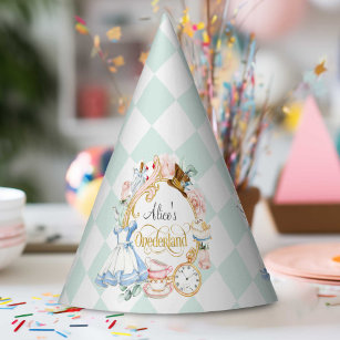 Teal, Onederland first birthday, Alice tea party Party Hat