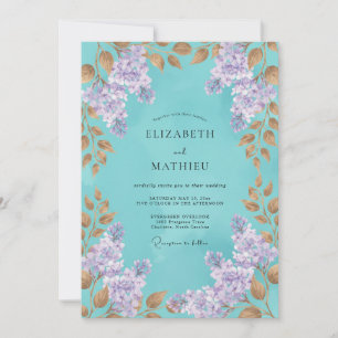 Teal Opulent Bloom Wedding Invitation