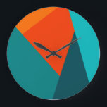 Teal & Orange Colour Wall Clock<br><div class="desc">Colourful teal & orange colour block wall clock</div>