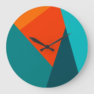 Teal & Orange Colour Wall Clock