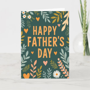Teal Orange Fathers Day Card