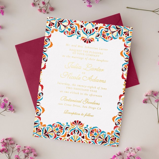 Teal Orange Whimsical Floral Mandala Wedding (Creator Uploaded)