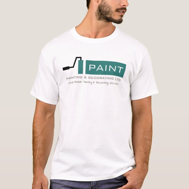 Teal Paint Roller, Painter & Decorator Advert T-Shirt (Front)