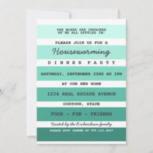 Teal Paint Sample Housewarming Party Invitation