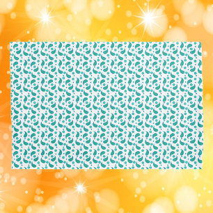 Teal Paisley Floral Pattern Pillowcase