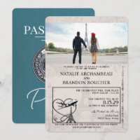Teal Paris Passport Wedding