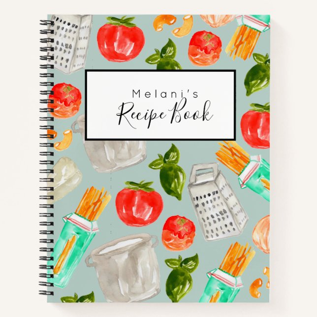 Teal pasta cooking recipe book cookbook (Front)