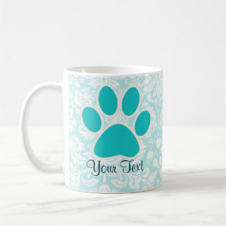 Teal Paw Print Coffee Mug