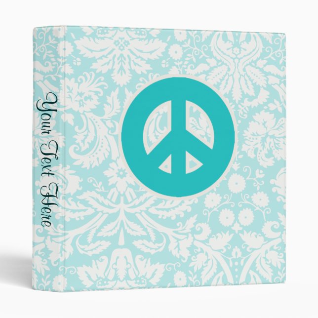 Teal Peace Sign Binder (Front/Spine)