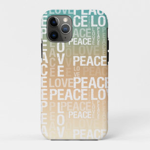 Teal Peach Gold White Peace Love         iPhone 11 Pro Case