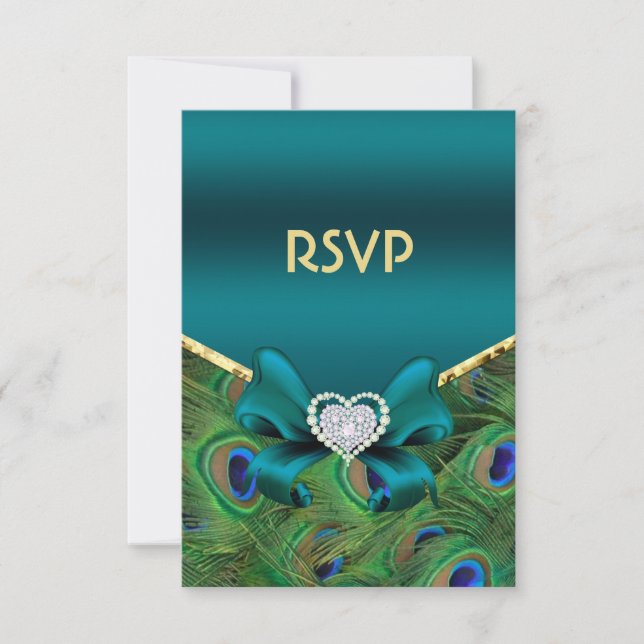 Teal Peacock RSVP (Front)