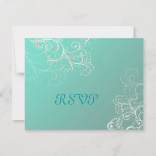 Teal/Pearl swirls RSVPs require 5x7 invitations