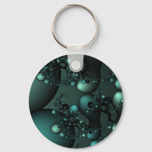 Teal pearls keychain