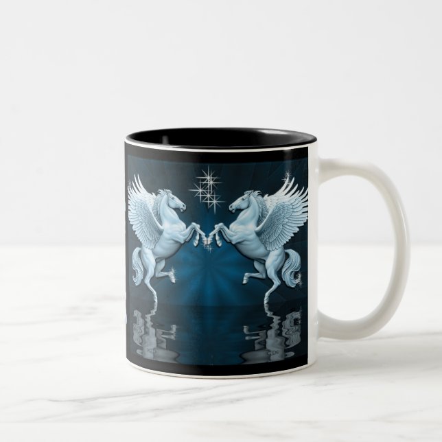 Teal Pegasus Reflections Coffee Mug (Right)