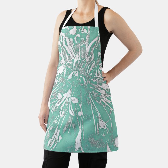 Teal Peony Apron (Insitu)