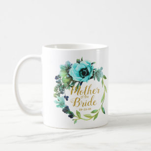 Teal Peony Wreath Mother of the Bride ID456 Coffee Mug