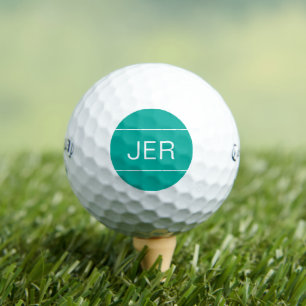 Teal Personalized Golfer Monogrammed Initial Golf Balls