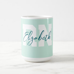 Teal Personalized RN  Coffee Mug