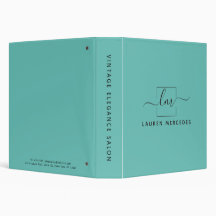 Teal Personalized Stylist Modern Portfolio Binder