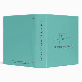 Teal Personalized Stylist Modern Portfolio Binder