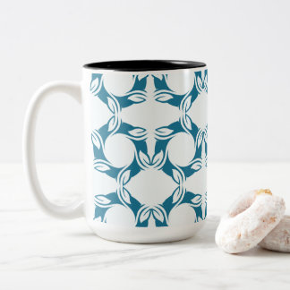 Teal Petal Modern Geometric Two-Tone Coffee Mug