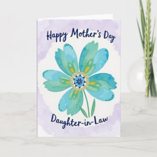 Teal Petals Mothers Day Card