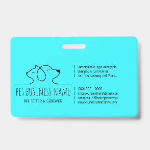 Teal Petsitter dog cat line art logo veterinary Badge