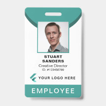 Teal Photo ID QR Code Employee Company