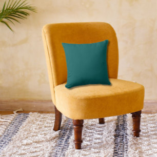 Teal Phthalo Green Plain Solid Colour Jewel Tone Throw Pillow