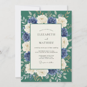 Teal Picturesque Winter Wedding Invitation