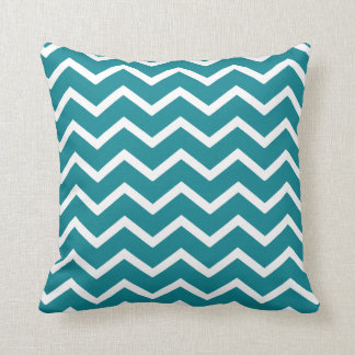 Teal Pillow in Classic Chevron